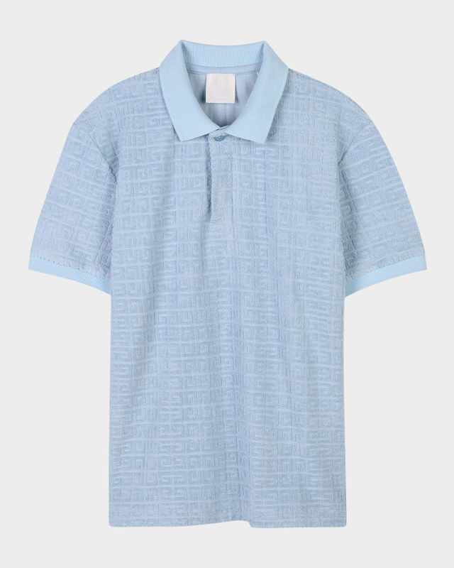 Boy's 4G Embossed Terry Cloth Polo Shirt, Size 8-14